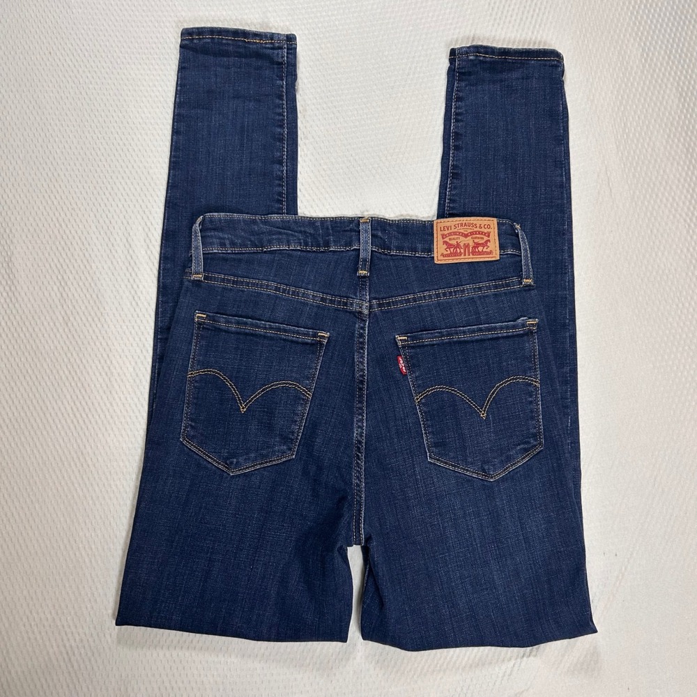 Levis 721 High Rise Skinny Jeans Dark Wash Indigo Blue Denim Size 27